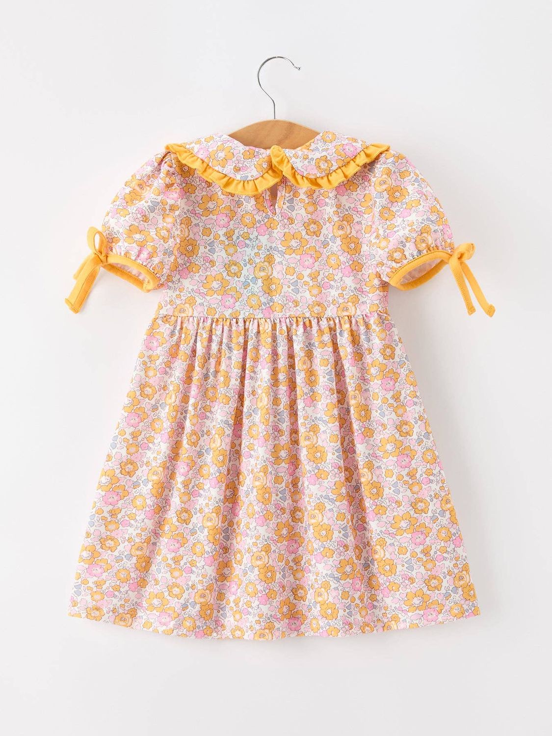 Pumpkin Floral Girls Dress