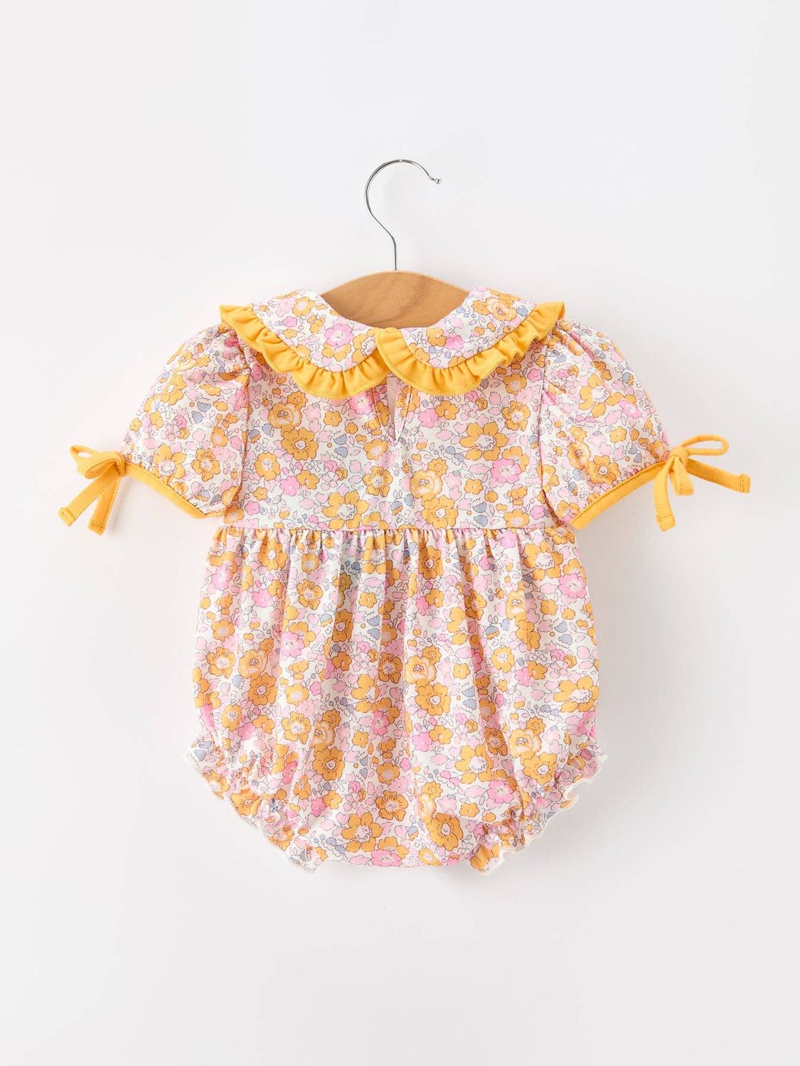 Pumpkin Floral Baby Bubble Romper