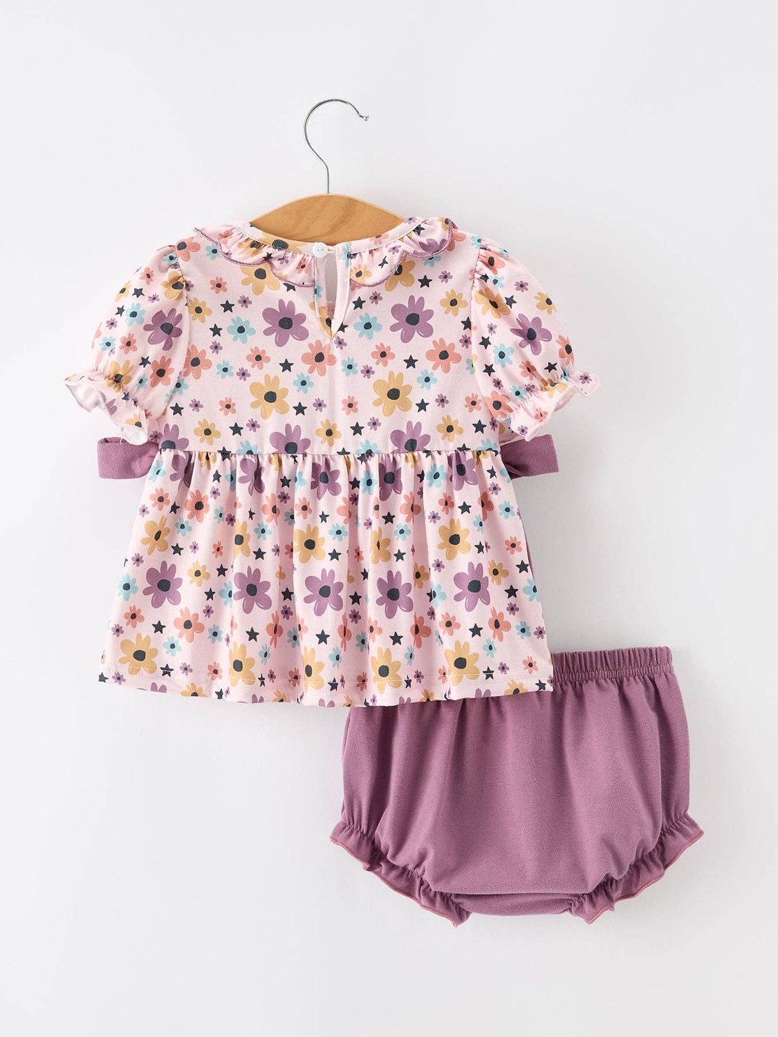 Pumpkin Floral Bow Bloomer Set