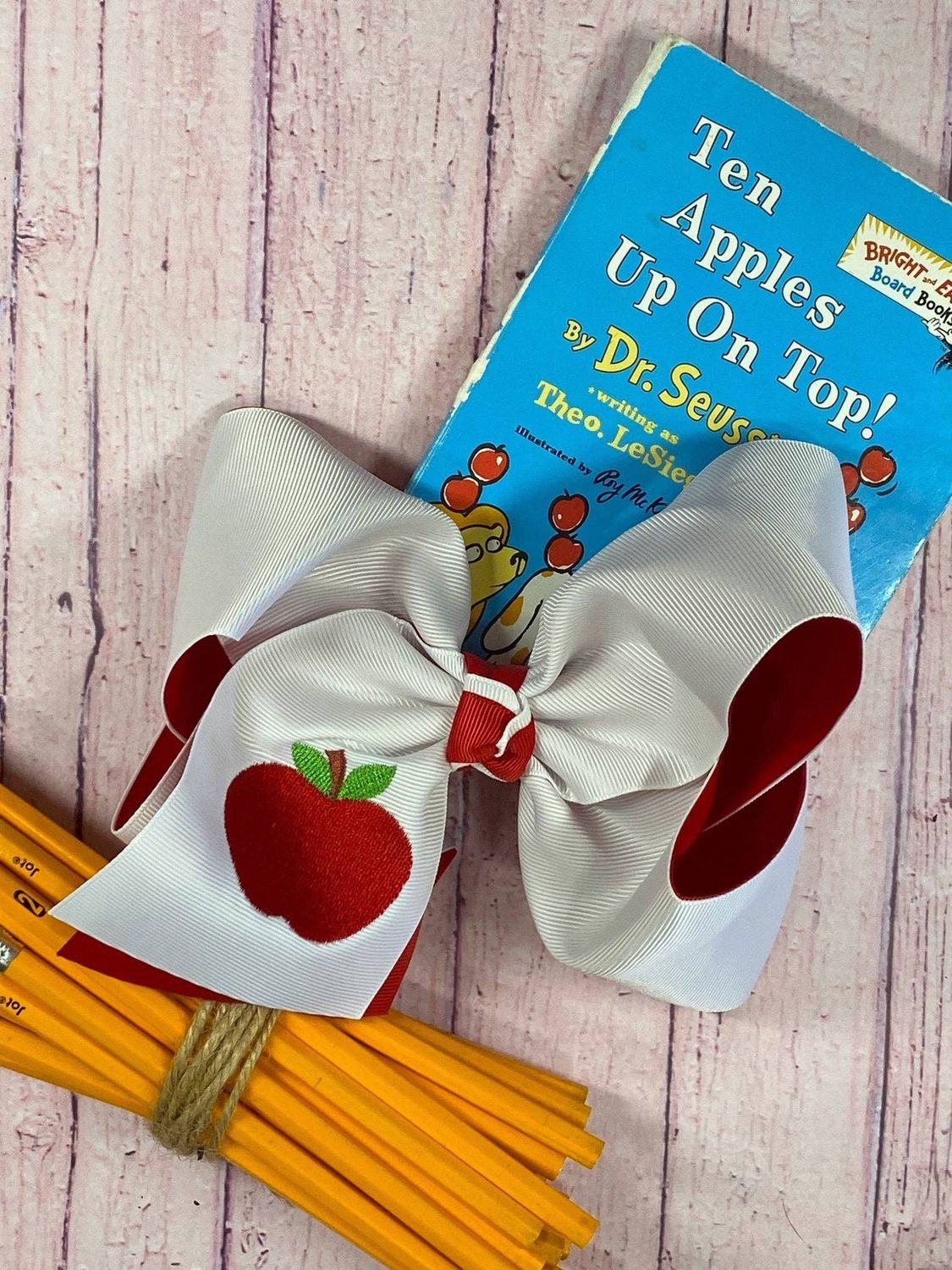 Texas Size Double Layer Extra Large Apple Hair Bow
