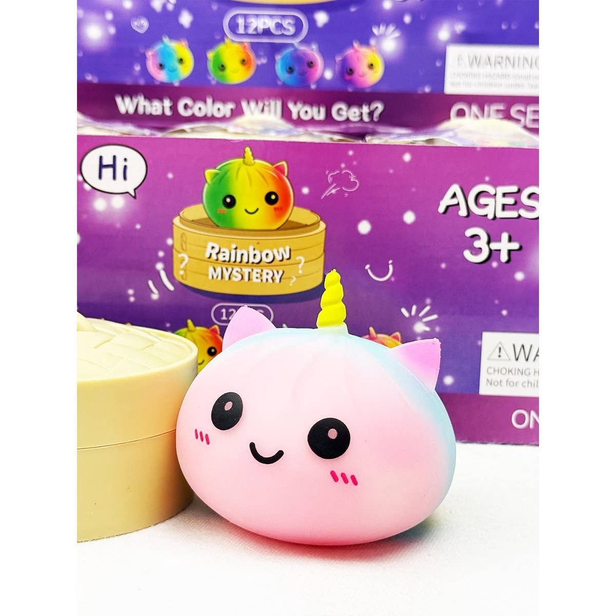 Mystery Rainbow Unicorn Dumpling Squishy with Steamer