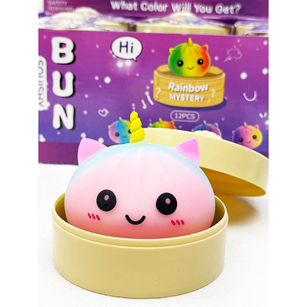 Mystery Rainbow Unicorn Dumpling Squishy with Steamer, Color: MIX COLOR, Size: ONE(12)