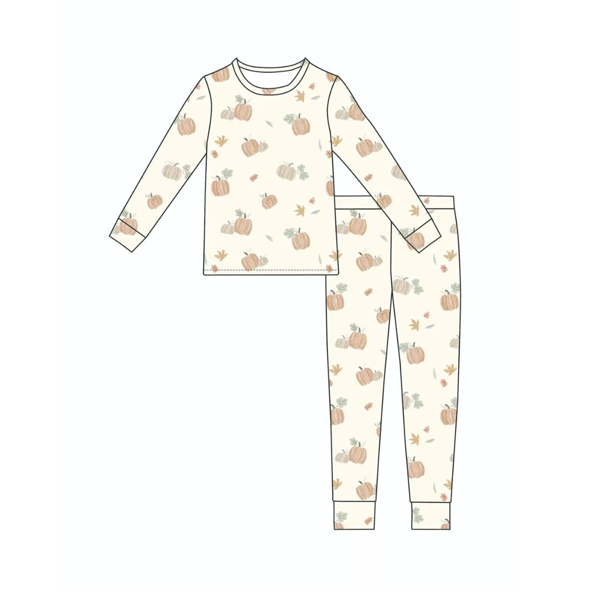Bamboo Two Piece Toddler Pajama Set - Pumpkin