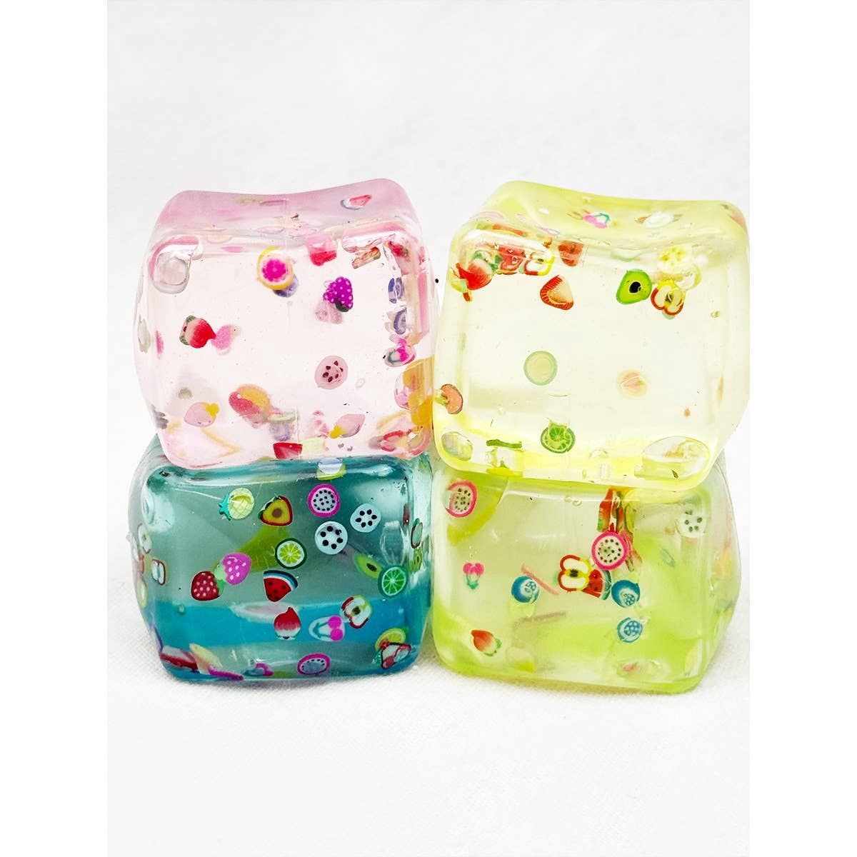 Satisfying Fruit Ice Cube Squishy Toy, Color: MIX COLOR, Size: ONE(12)