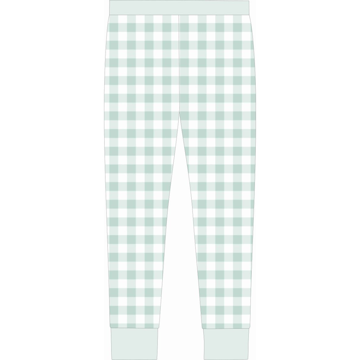 Mint Gingham Adult Bamboo Jogger