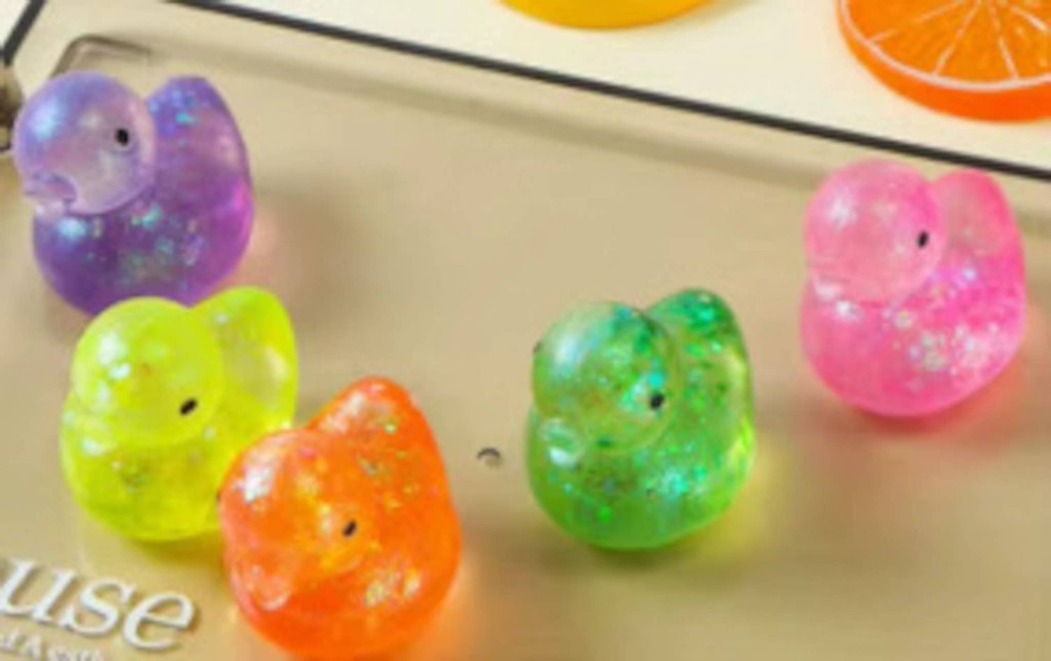Squishy Squish Maltose Glitter Rubber Duck Stress Toy