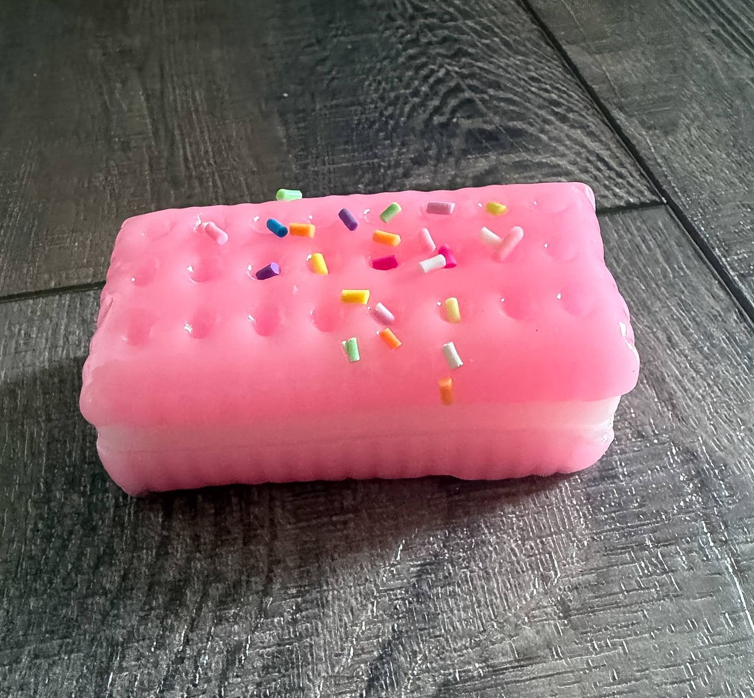 Squishy Squish Sandwich Cookie Cracker Stress Toy, Color: Pink