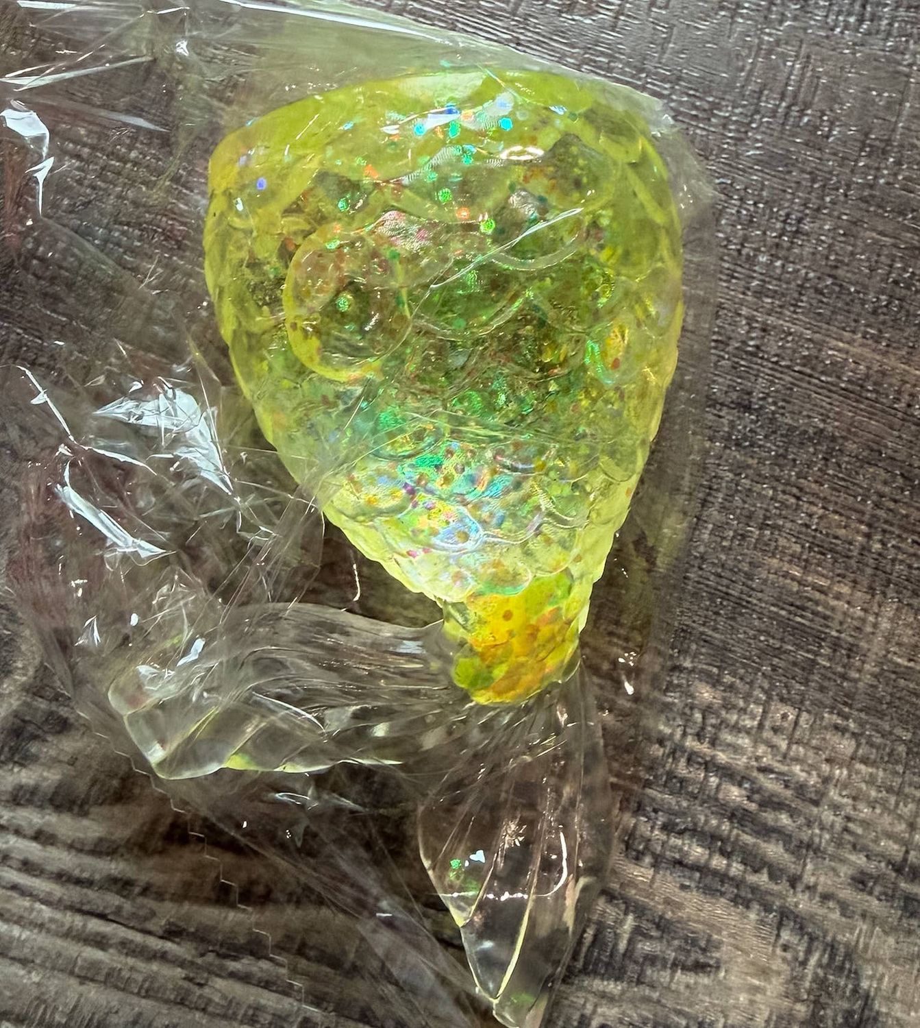 Squishy Squish Maltose Glitter Mermaid Tail Stress Toy, Color: Yellow