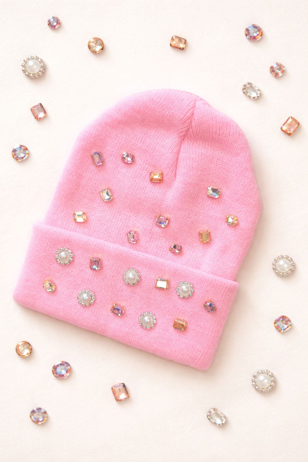 Pretty in Pearls Gemstone Beanie