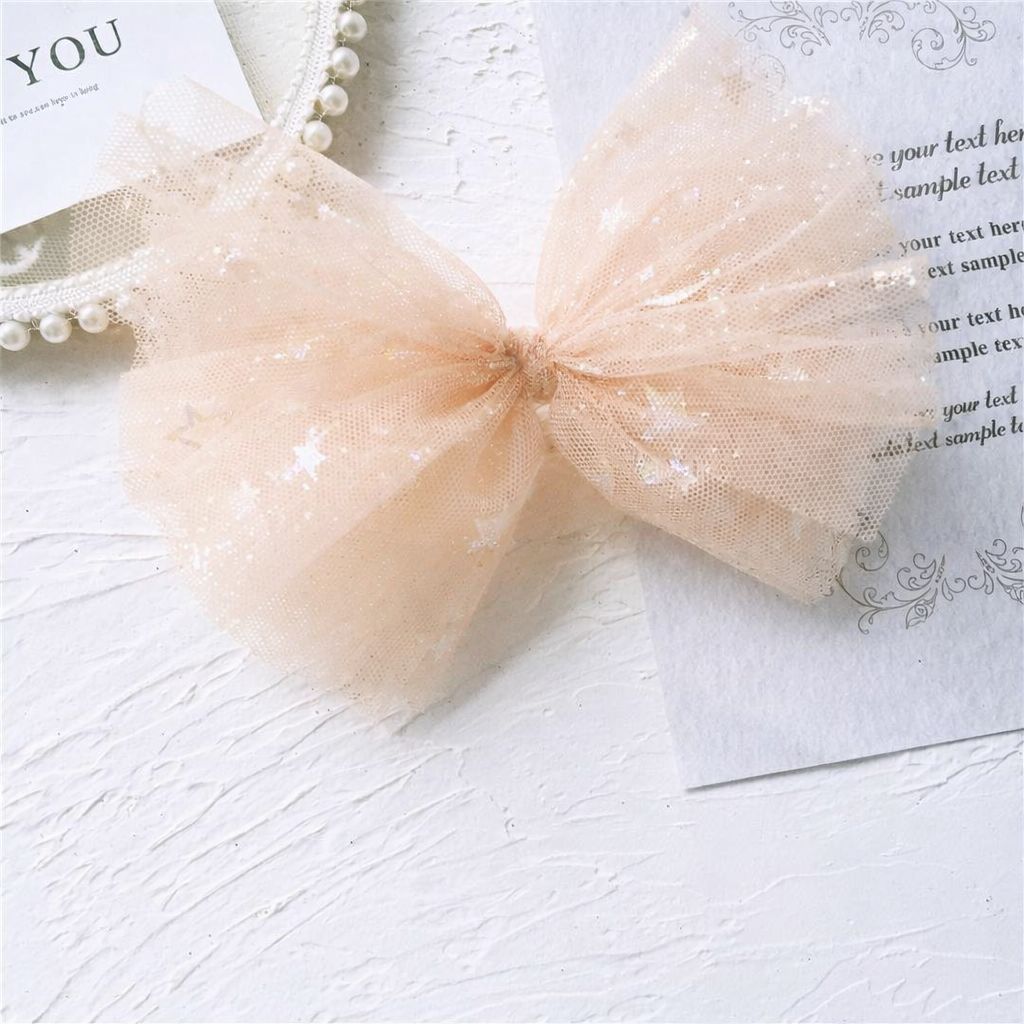 Tulle Hair Bow - Perfect in Peach