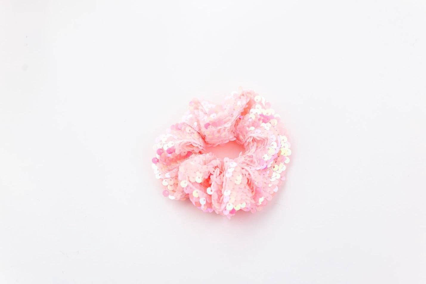 Sequin Scrunchie - Baby Pink