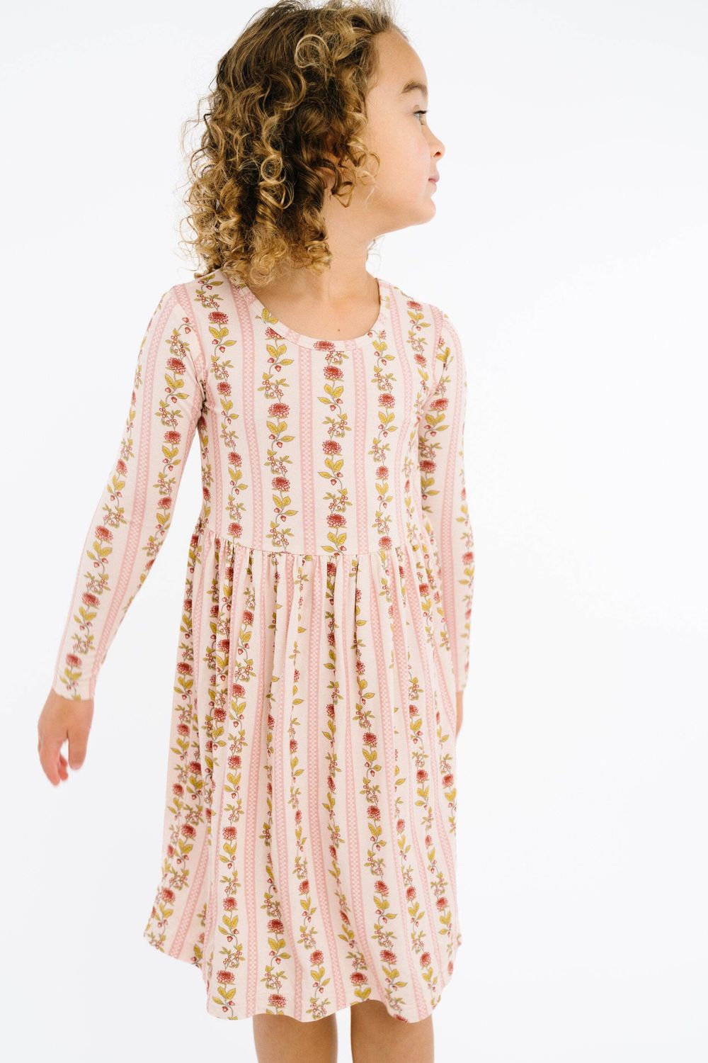 Vintage Floral Stripe Bamboo Dress