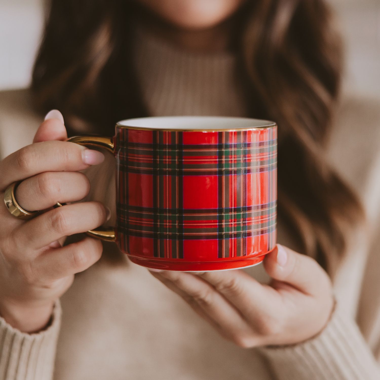 Red Plaid Coffee Mug - Christmas Decor &amp; Gifts