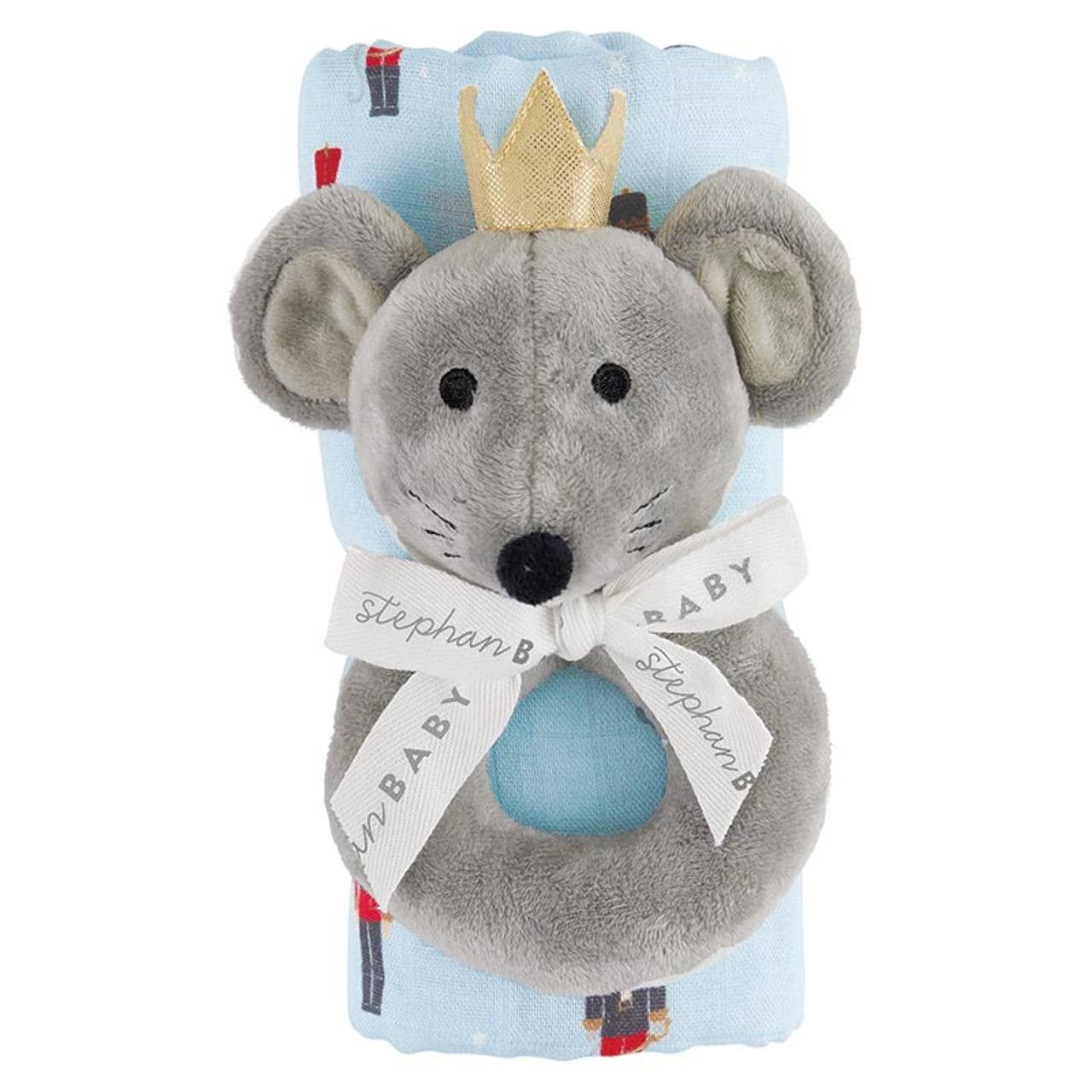 Swaddles with Plush Rattle - Mouse King