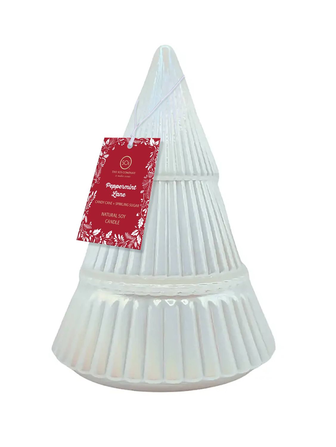 White Tree 9oz Glass Tree  Peppermint Twist