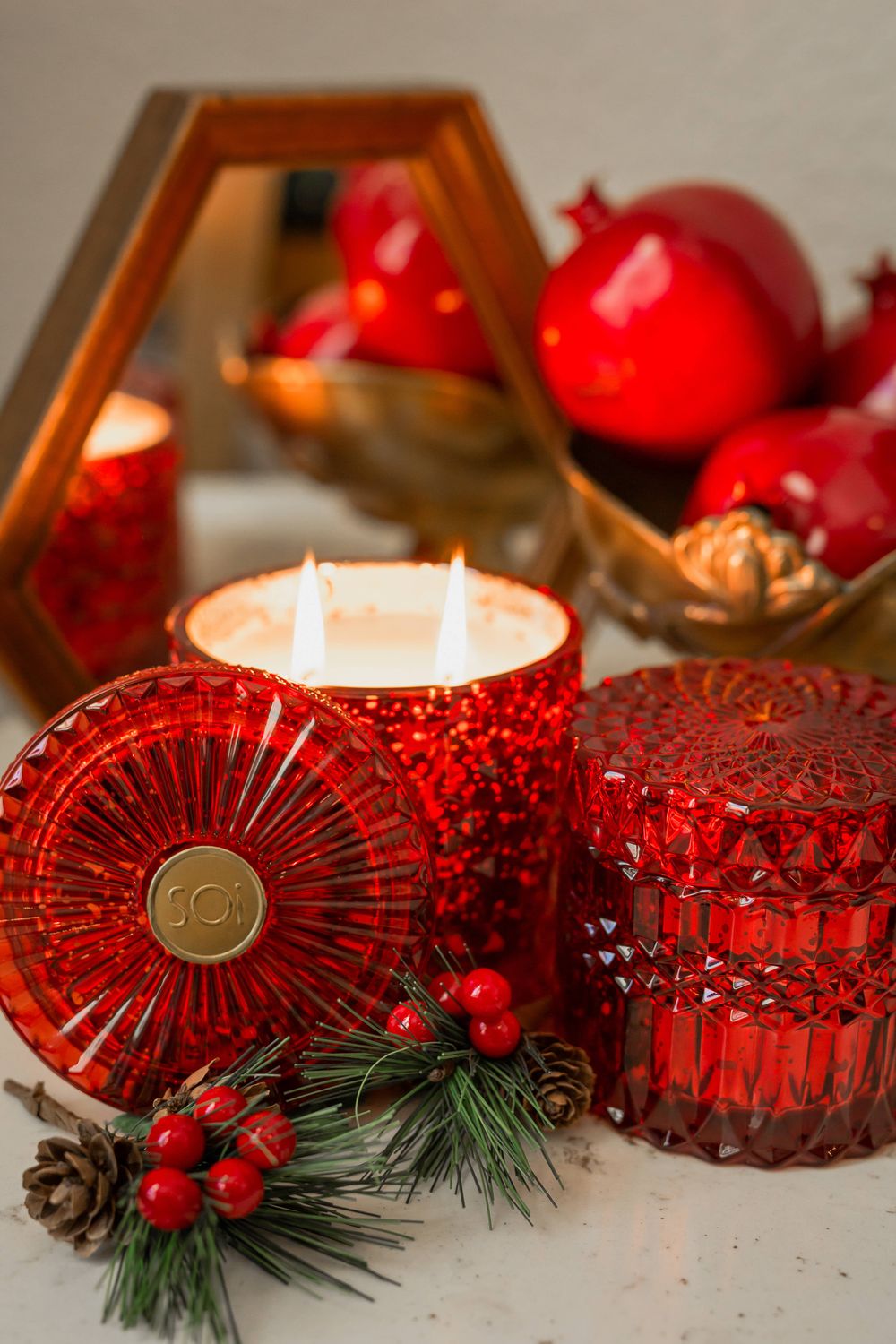 Holiday Spice 15oz Shimmer Candle 2 wick