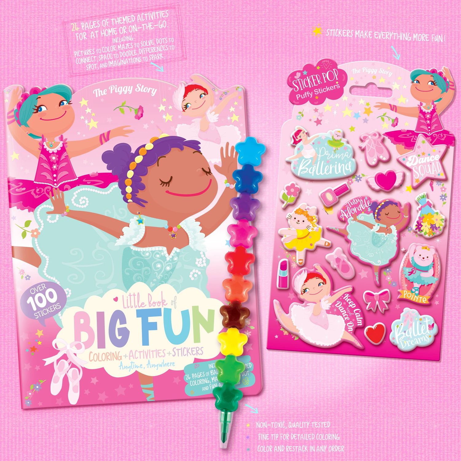 Ballet 3 pcs Gift Pack | Activity Book, Crayons, Stickers