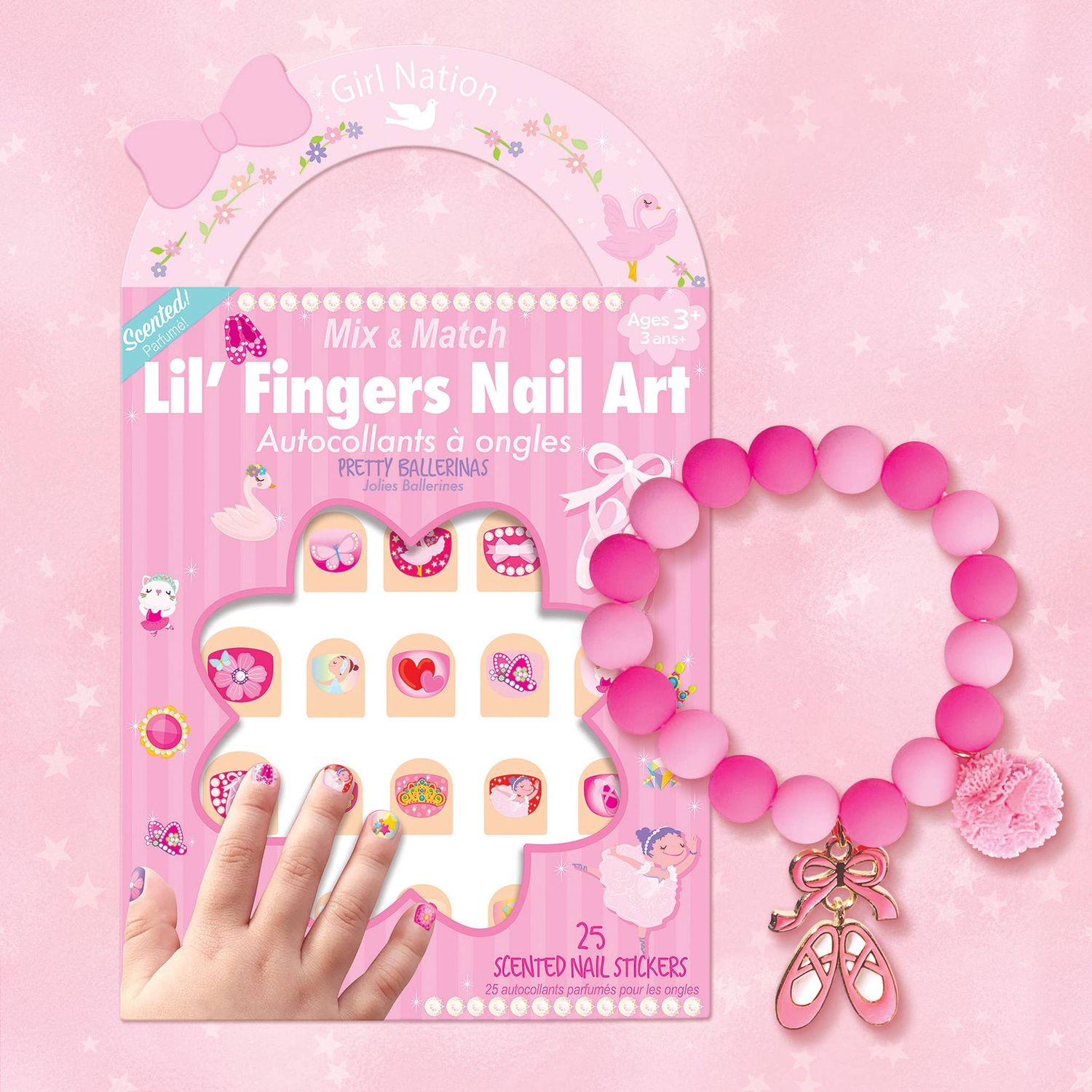 Ballet Bracelet + Nail Sticker Christmas Gift Pack