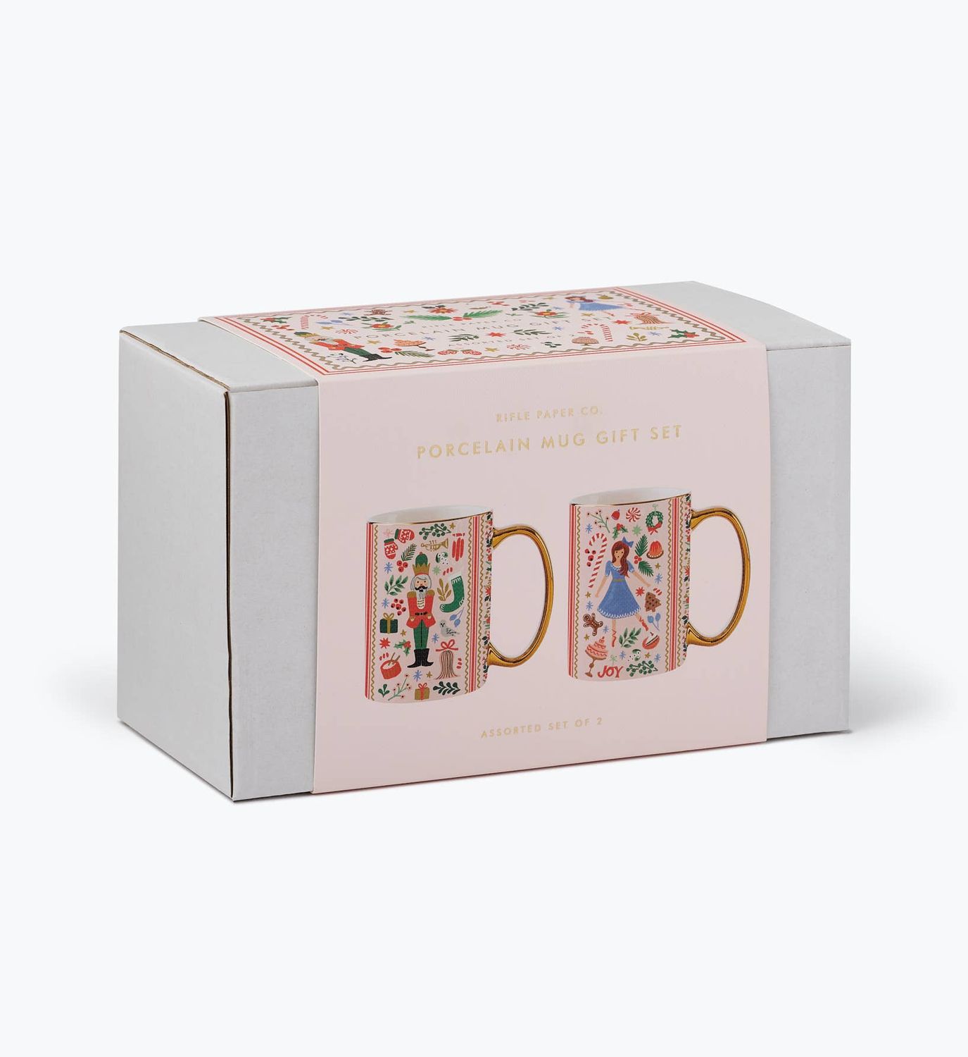 Holly Jolly Nutcracker Porcelain Mug Set of 2