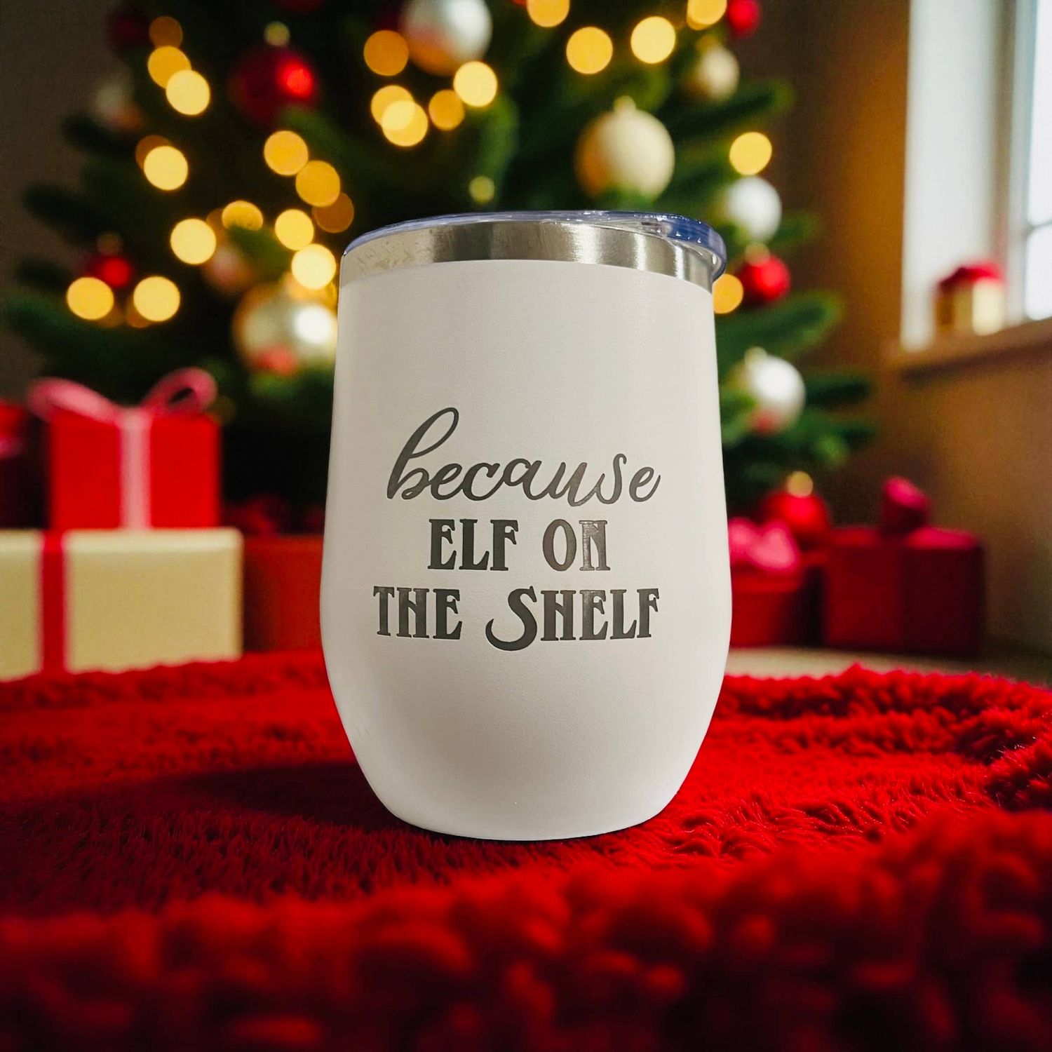 Elf on the Shelf Inspired Christmas Wine Tumbler
