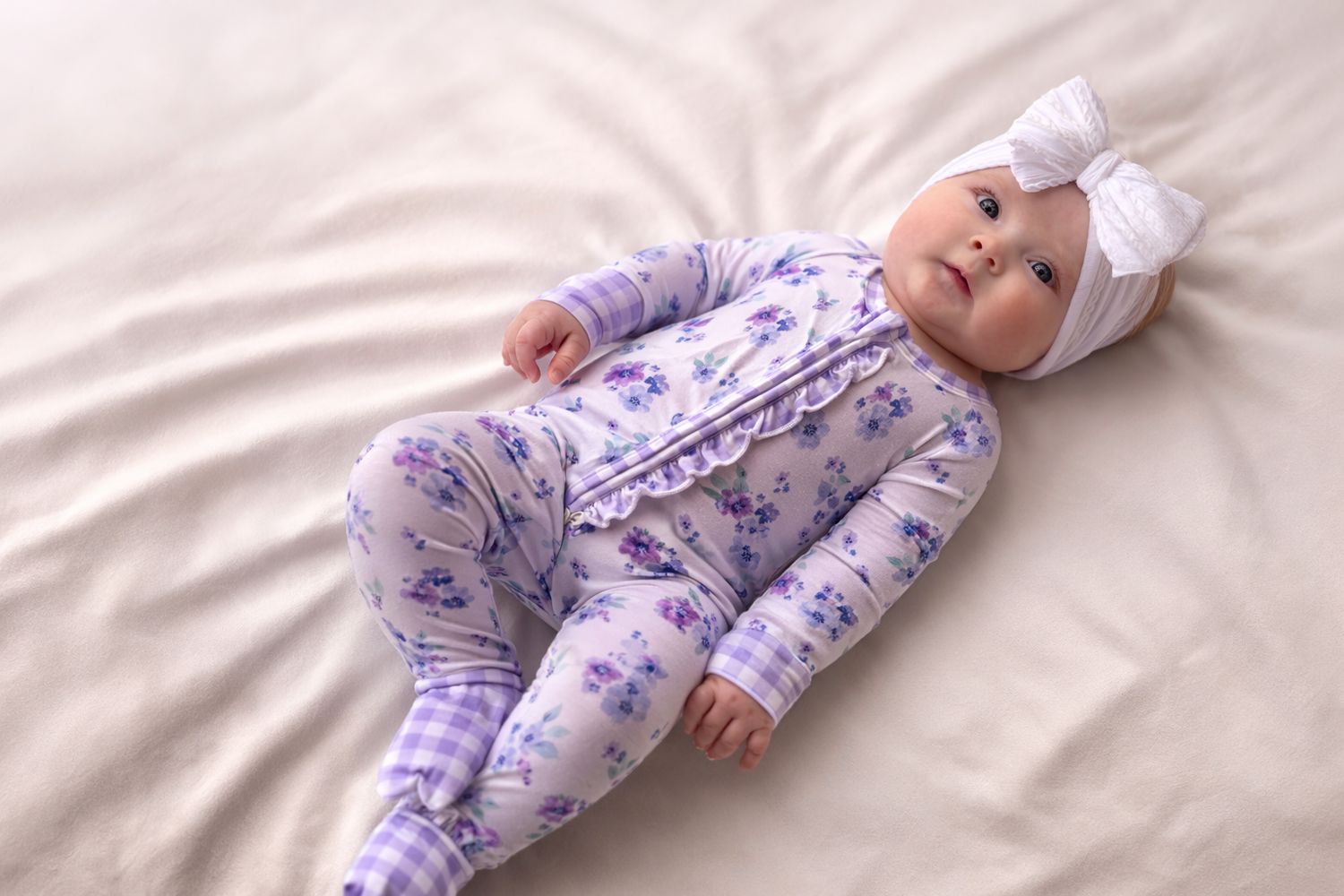 Lilac Garden Ruffle Bamboo Sleeper