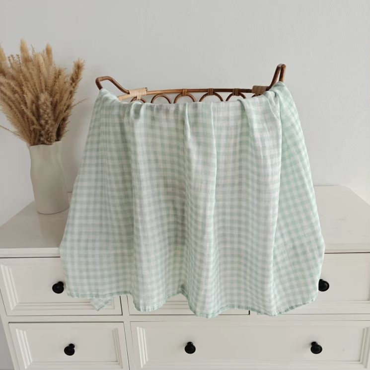Mint Gingham | Bamboo &amp; Muslin Swaddle