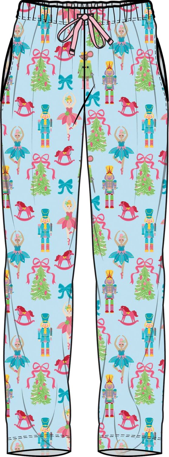 SoftSnooze™ Adult Bamboo Viscose Nutcracker Christmas Wishes Pajama Pants