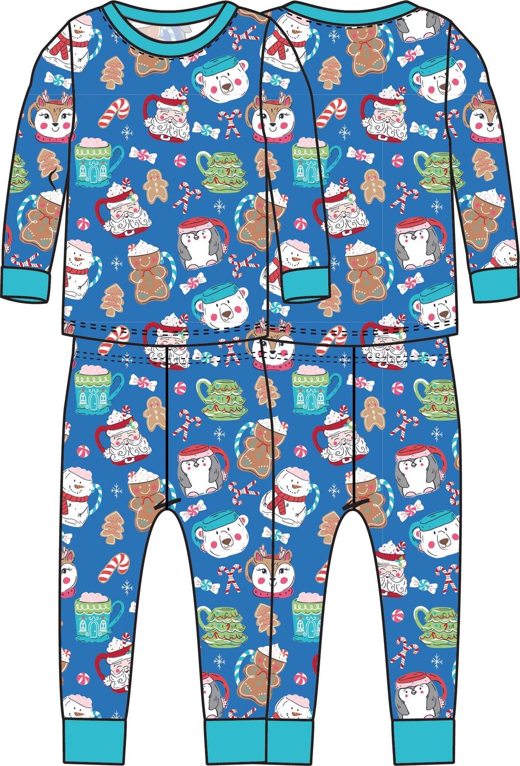 Blue Hot Cocoa Cuties Long Sleeve Pajama Set
