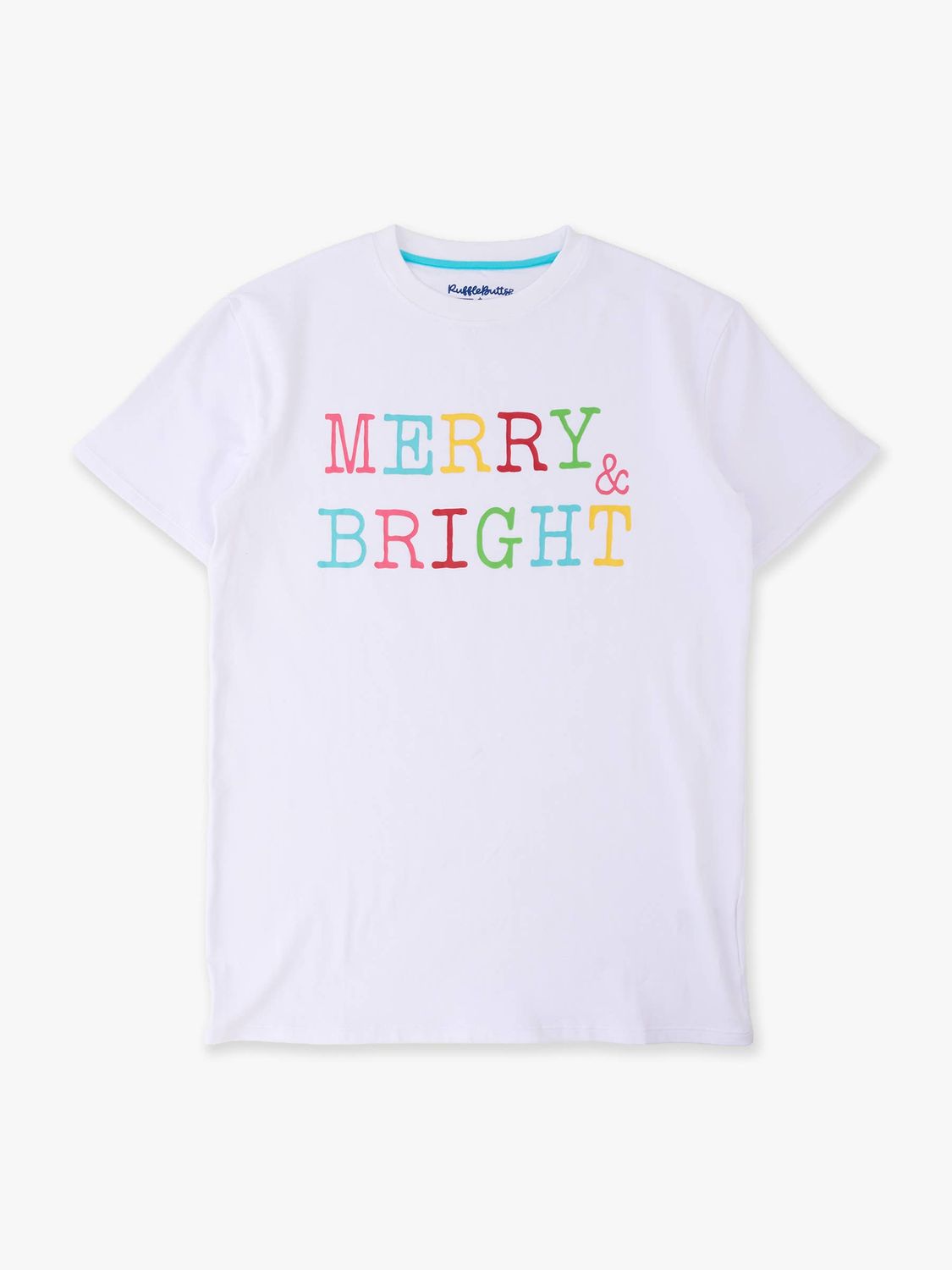 Adult Merry &amp; Bright Christmas Short Sleeve Graphic Tee