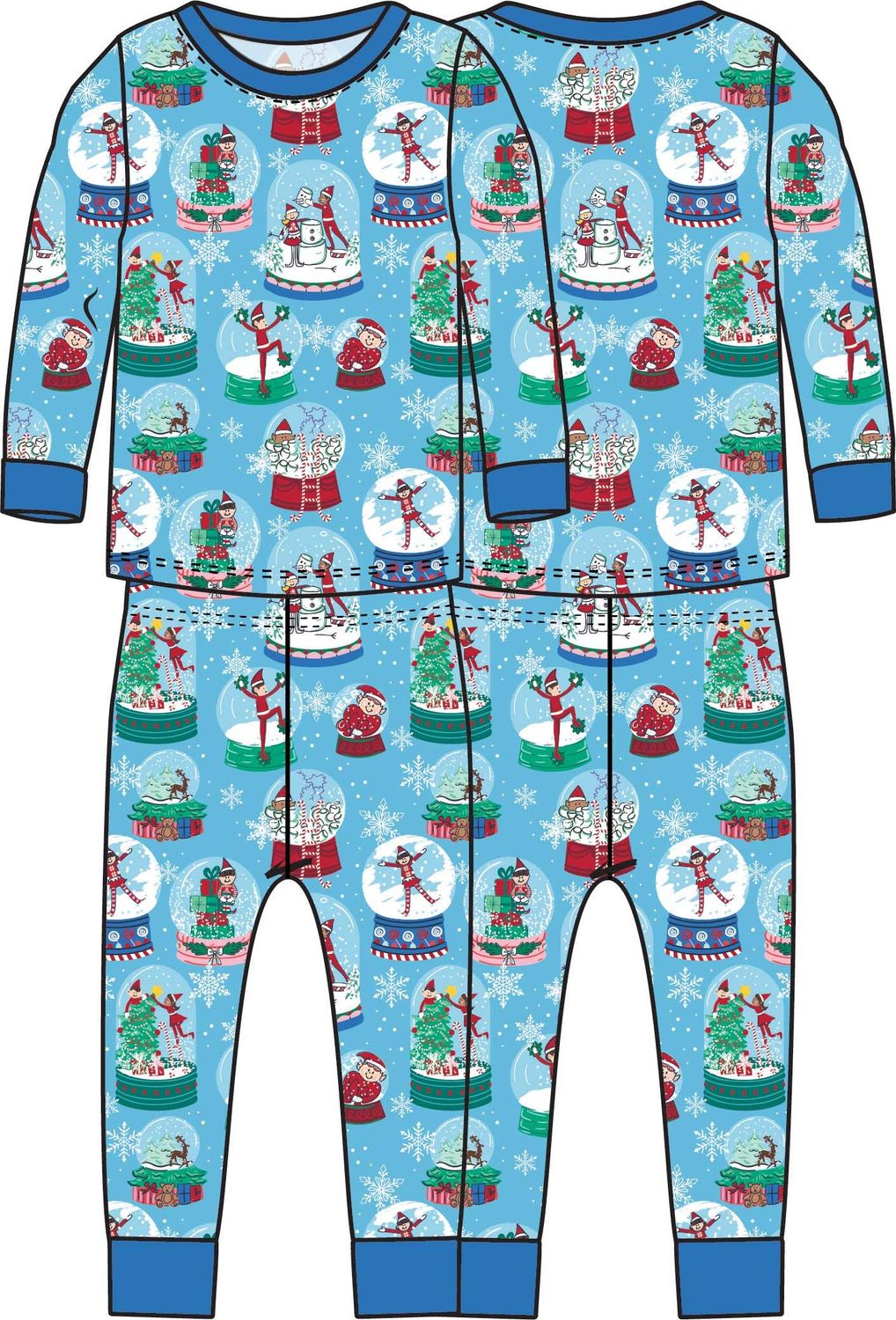 Christmas Elf Snowglobe Adventures Long Sleeve Pajama Set