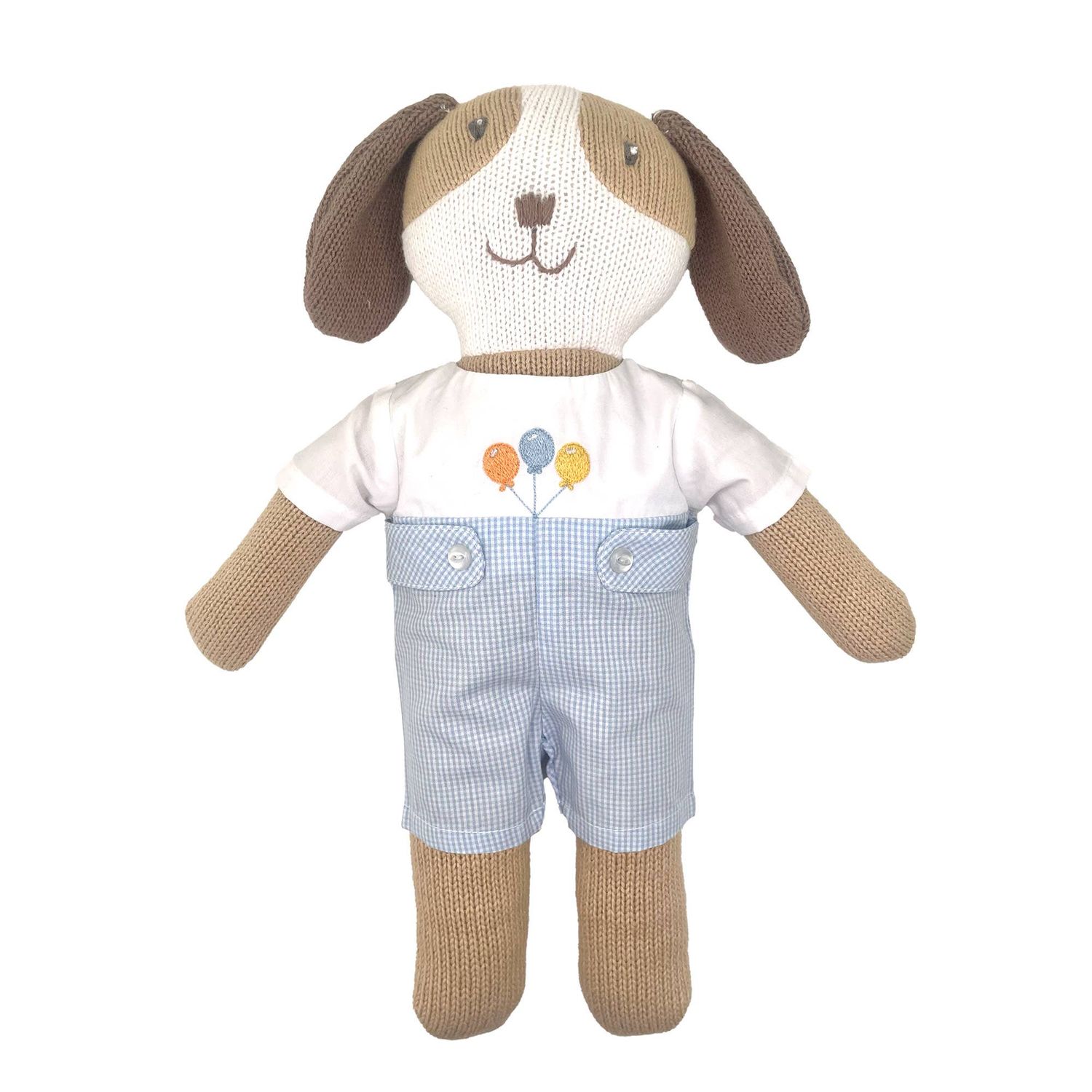 Knit Dog Doll with Birthday Embroidered Romper, Other: Doll &amp; Romper, Size: 14"