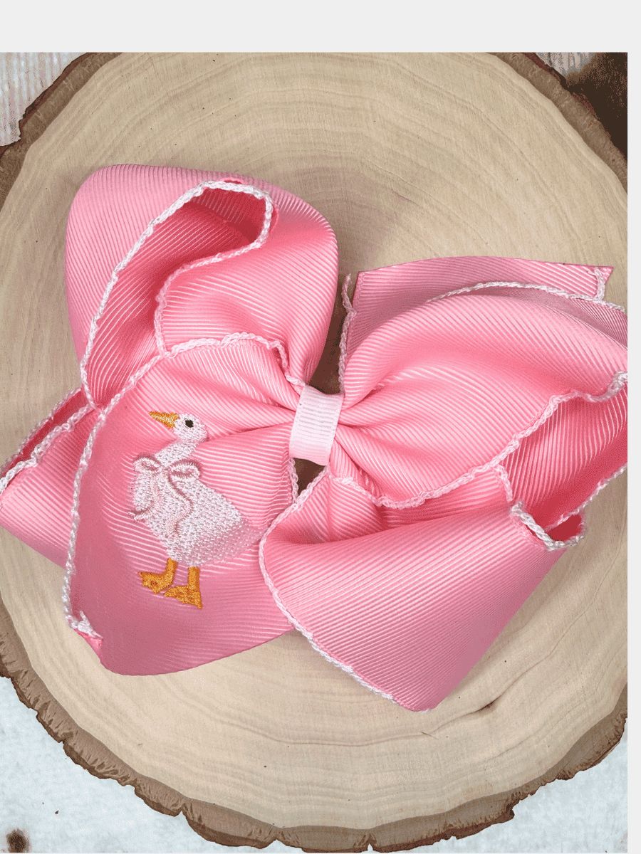 Duck Duck Goose Moonstitch Hair Bow | Clip or Headband