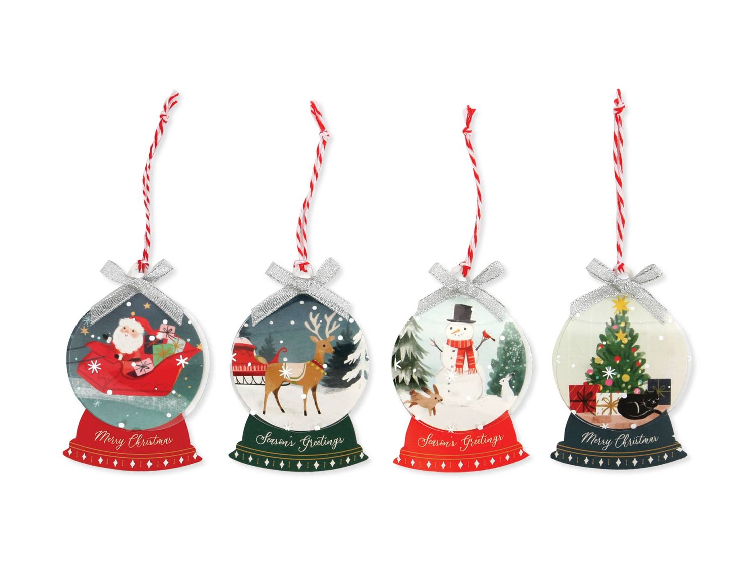 Mini Snow Globe Christmas Gift Tags - Boxed Set of 16 tags