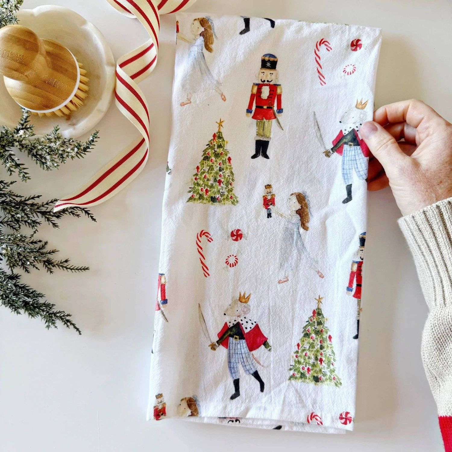 Nutcracker cotton flour sack tea towel