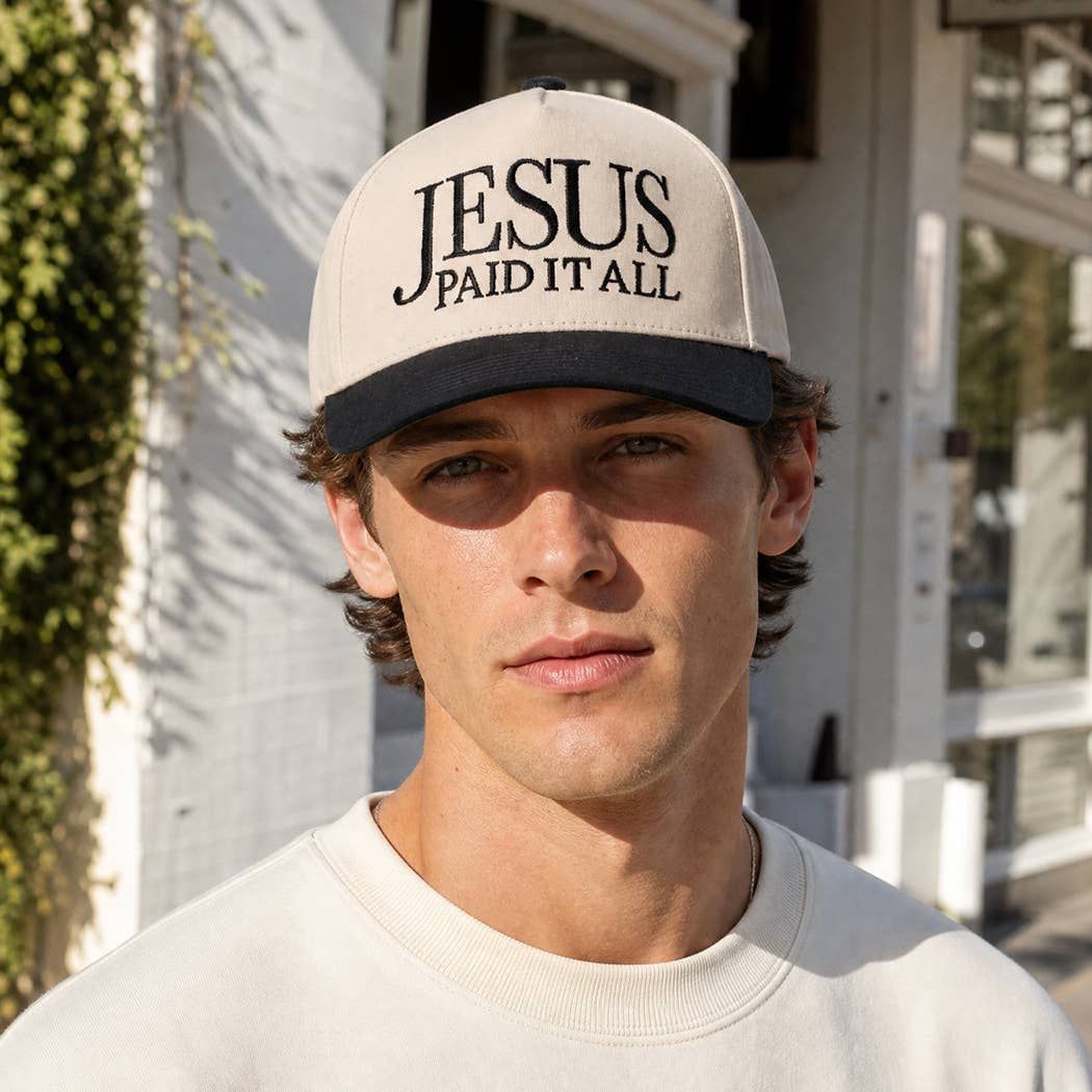 JESUS PAID IT ALL Embroidered Two-Tone Trucker Hat