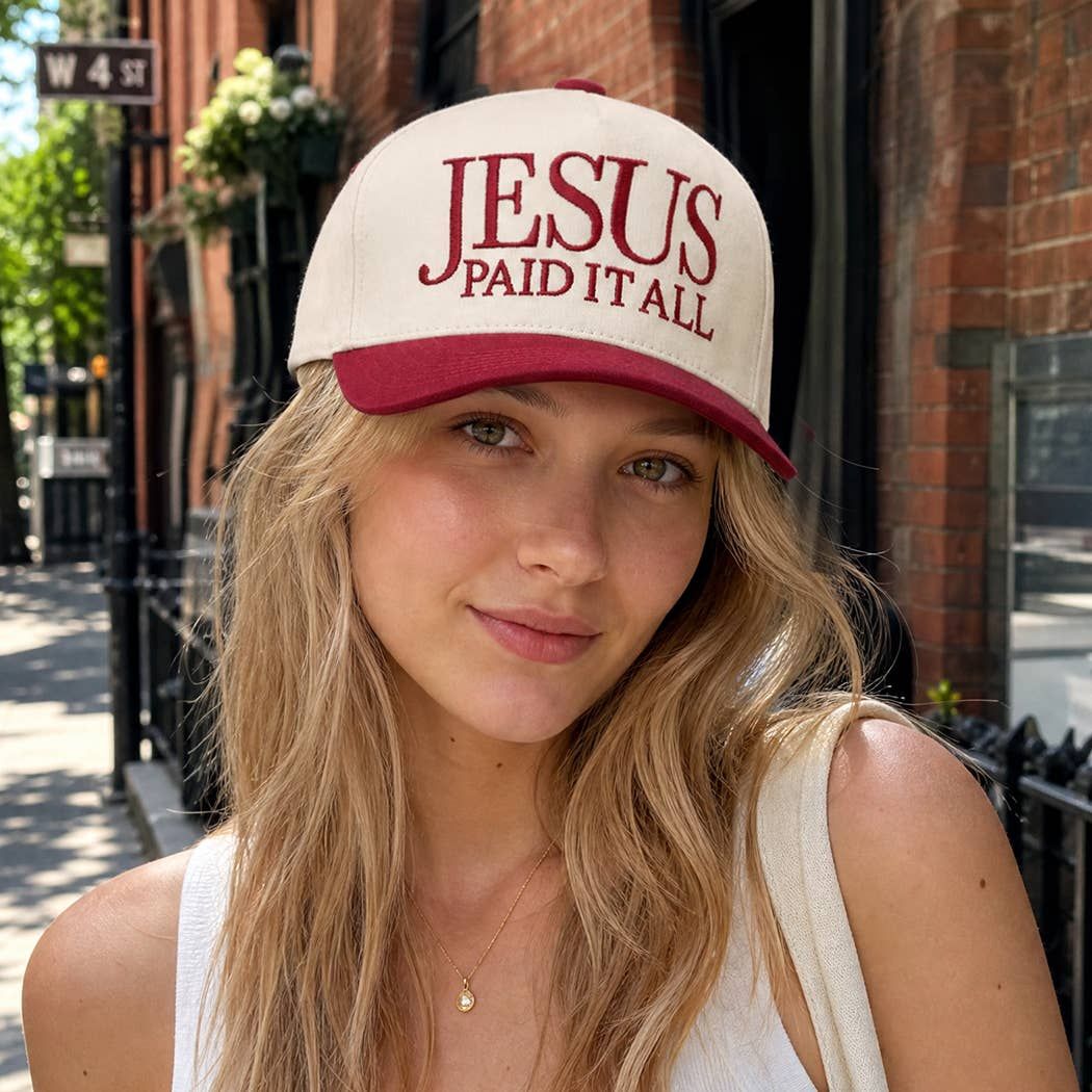 JESUS PAID IT ALL Embroidered Two-Tone Trucker Hat