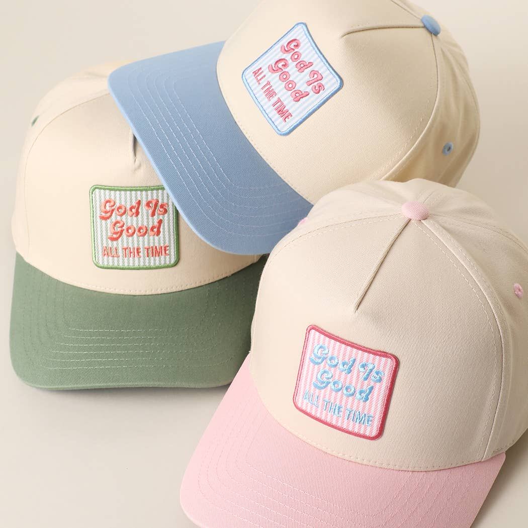 God Is Good Embroidered Patch Two-Tone Trucker Hat