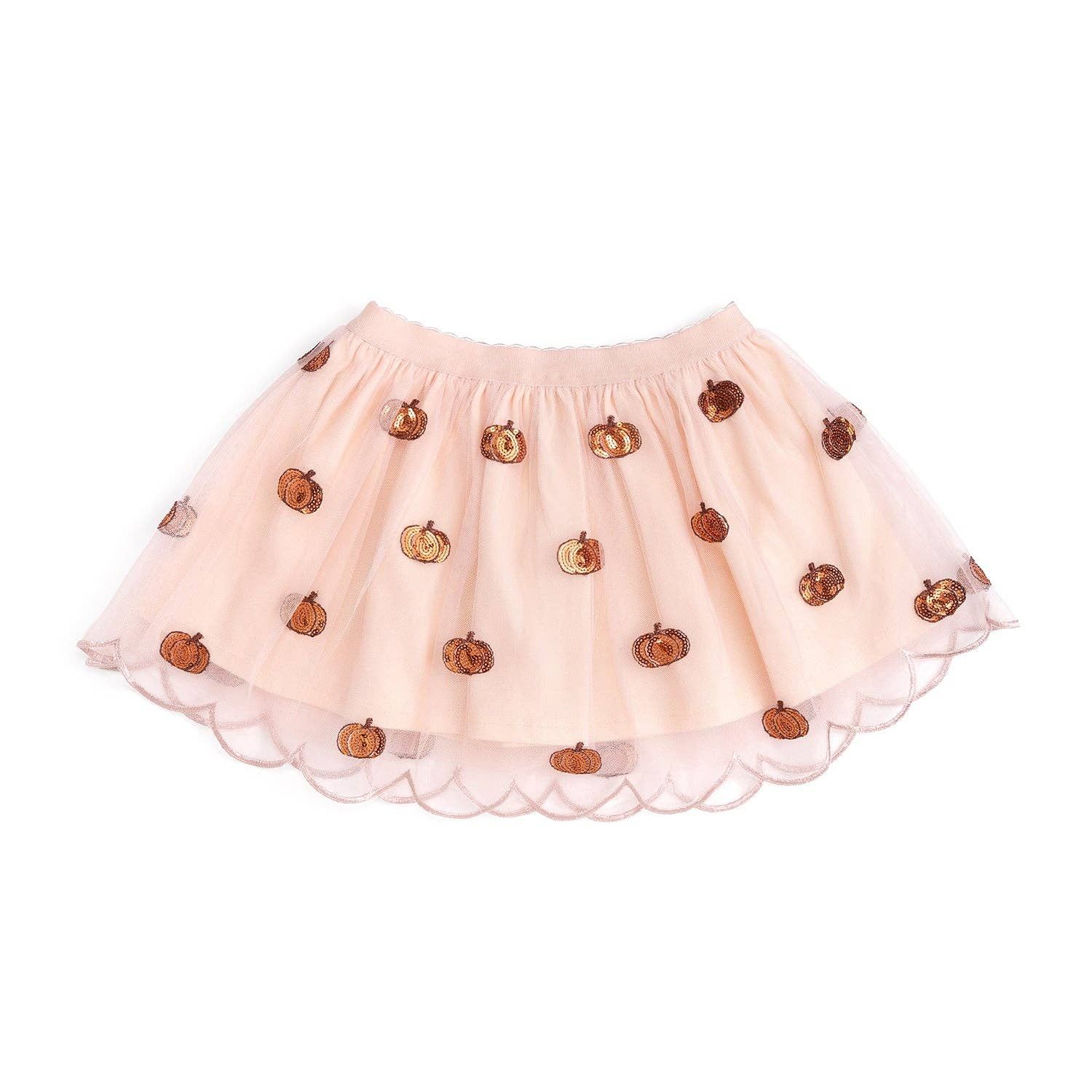Pumpkin Sequin Scallop Tutu Skirt - Kids Clothing - Fall