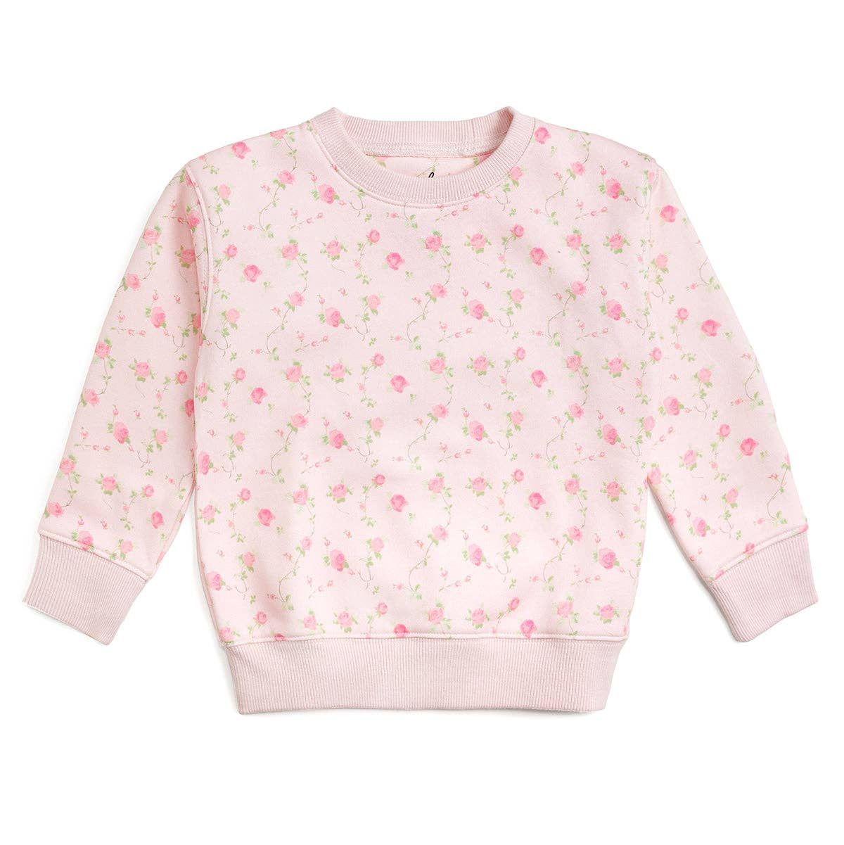 Pink Rose Sweatshirt - Kids Boutique Clothing, Size: 12