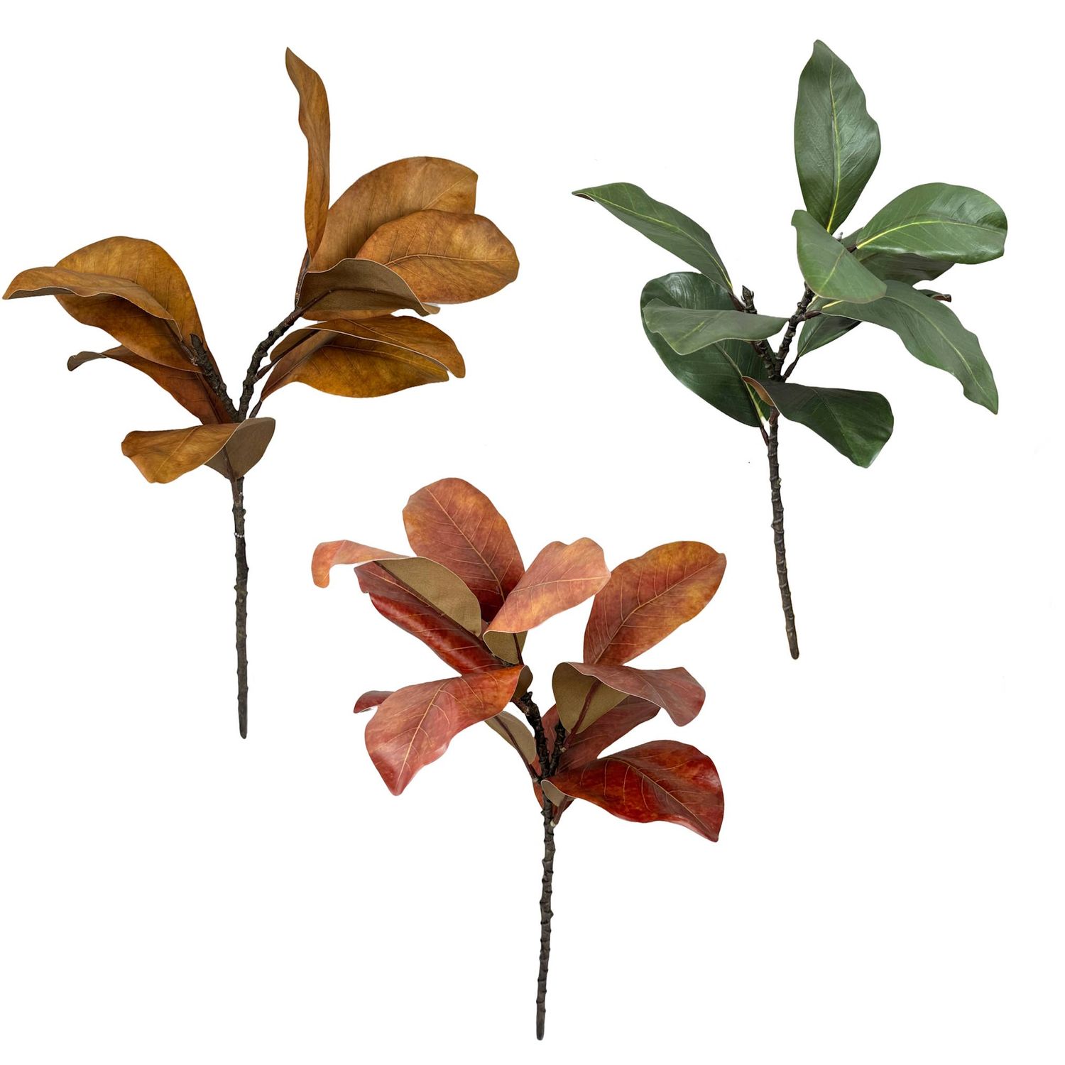22"Ultra realistic Real Touch Magnolia Stem-10 leaves