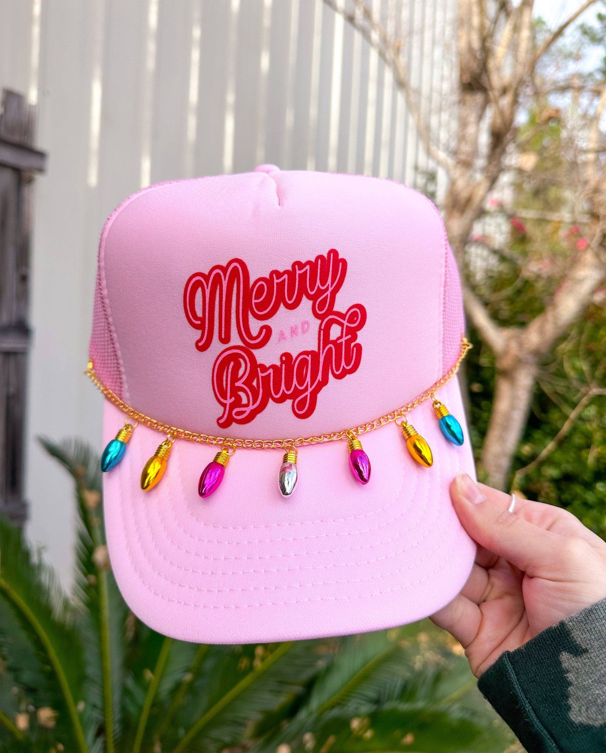 Merry &amp; Bright Light Pink Trucker