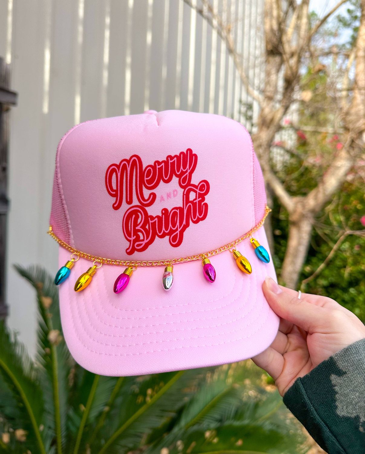 Merry &amp; Bright Light Pink Trucker