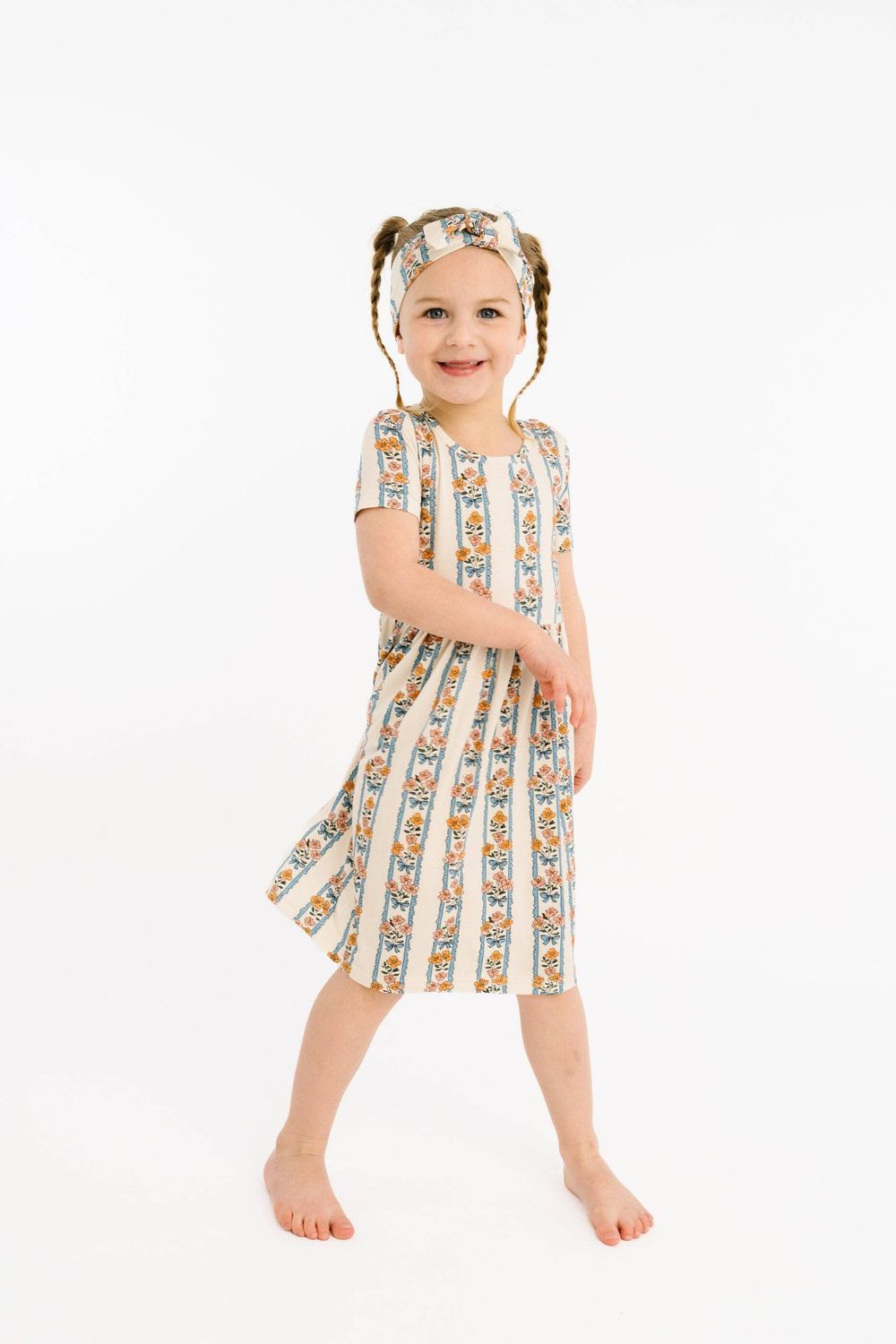 Cottage Bouquet Short Sleeve Bamboo Dress