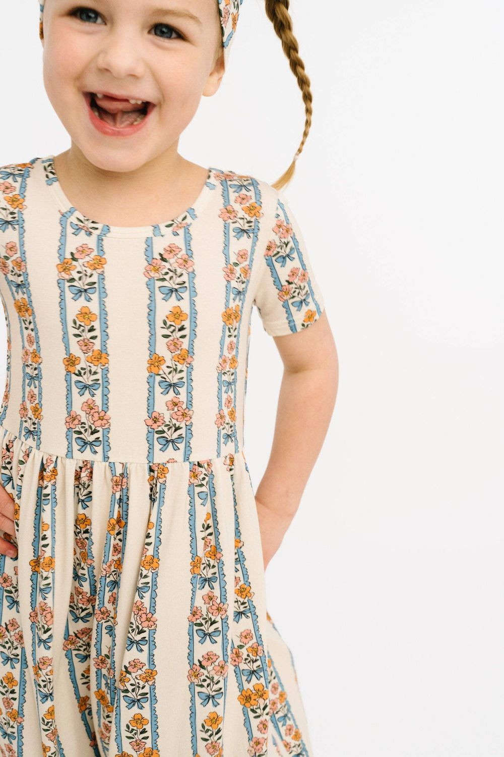 Cottage Bouquet Short Sleeve Bamboo Dress