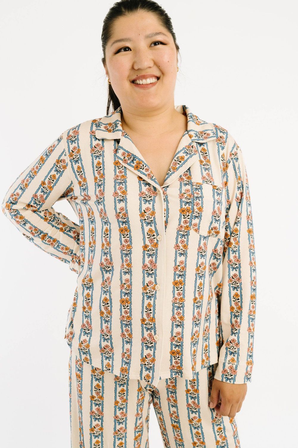 Cottage Bouquet Women's Button Up Long Sleeve Set