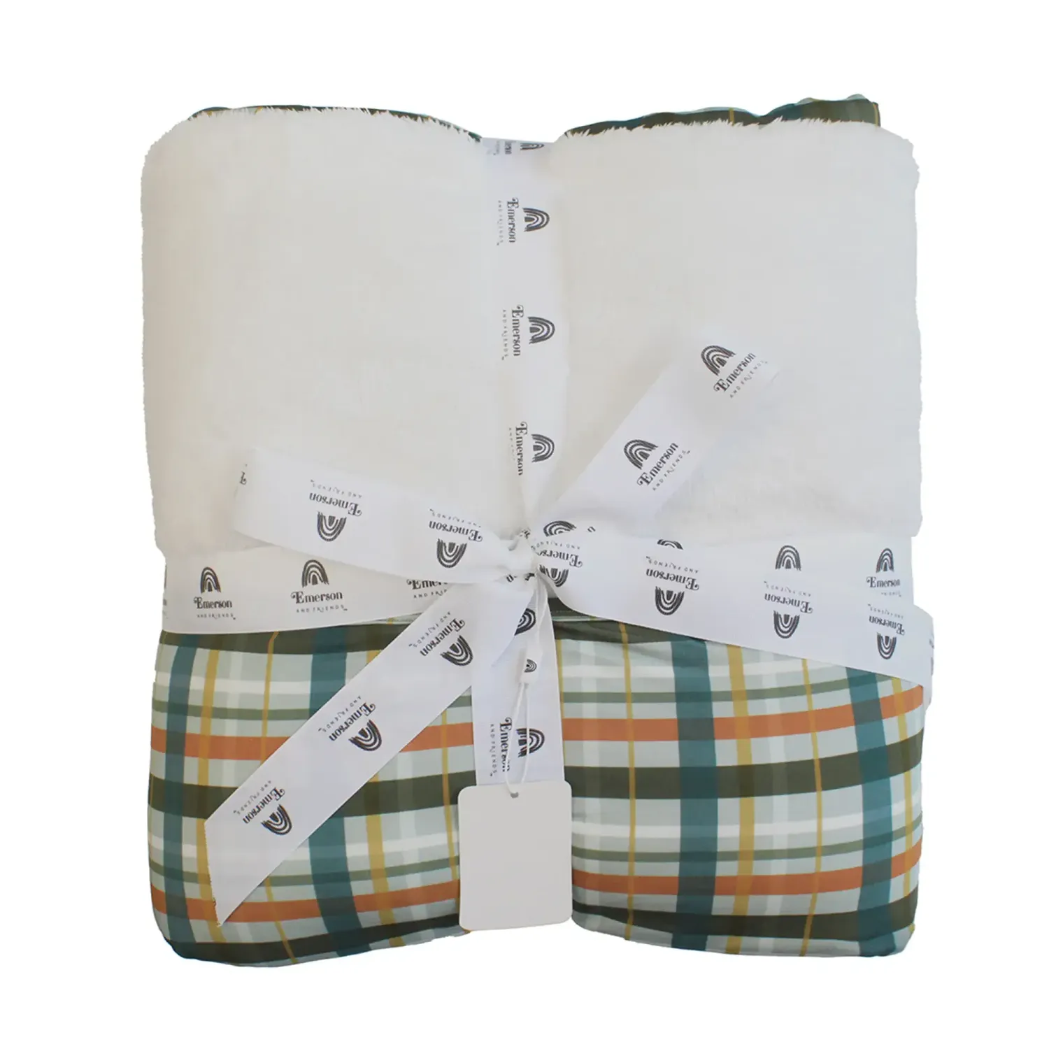 Fall Plaid Twin Bamboo and Fleece Throw Blanket