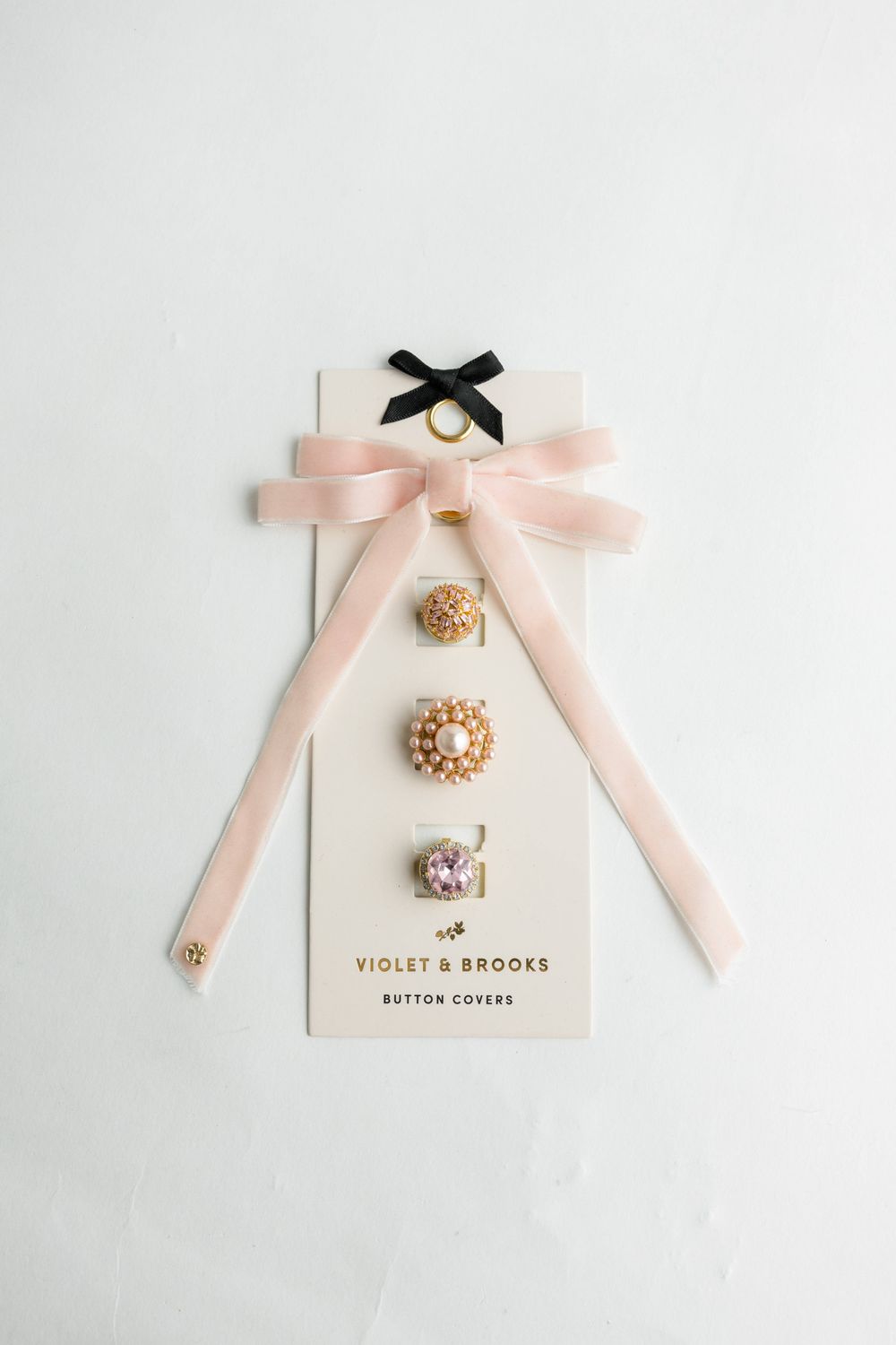 Little Luxuries Button Covers, Color: Blush Velvet