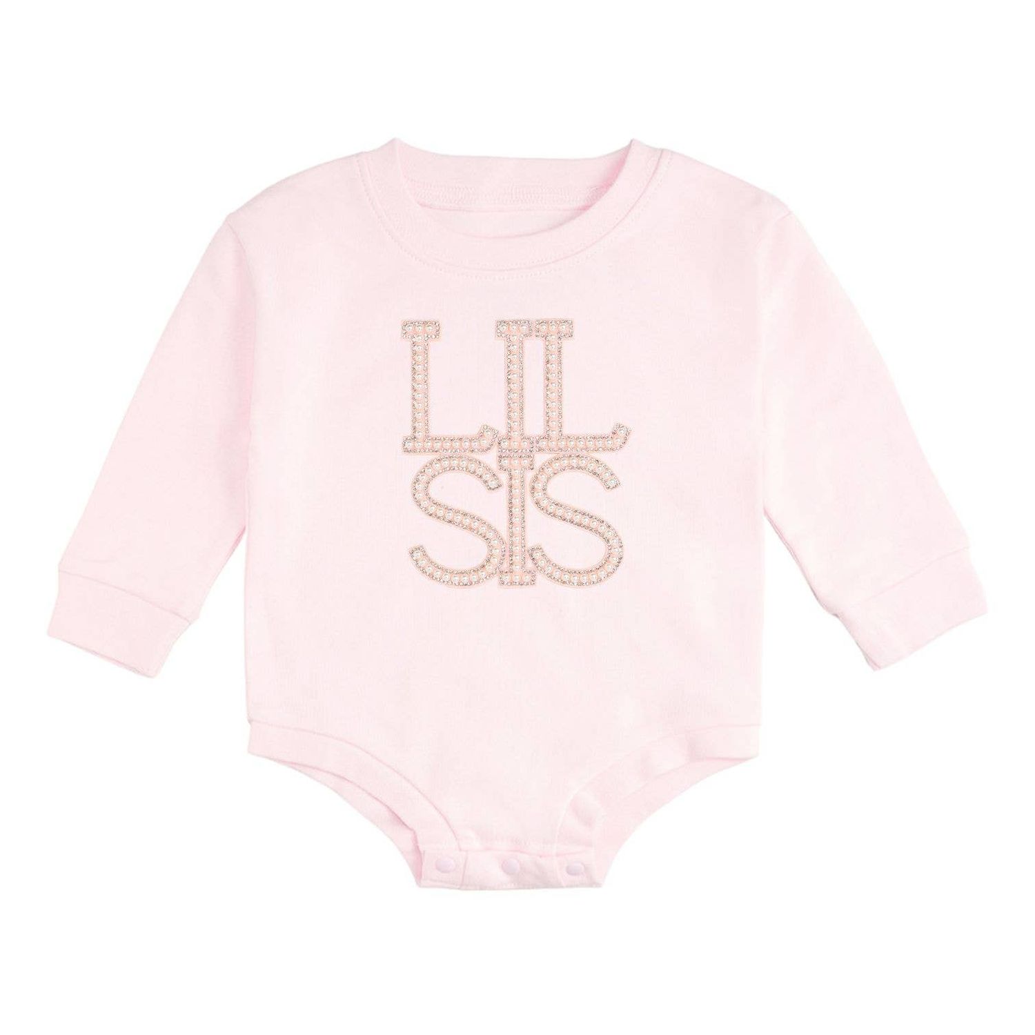 Lil Sis Pearl Patch Long Sleeve Romper - Family Fun
