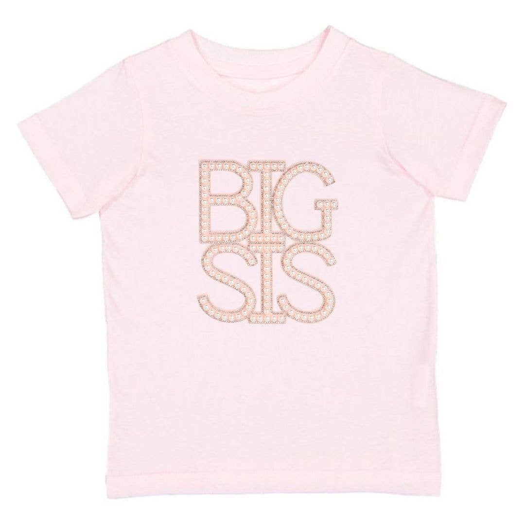 Big Sis Pearl Patch Short Sleeve T-Shirt - Family Fun, Size: 7/8