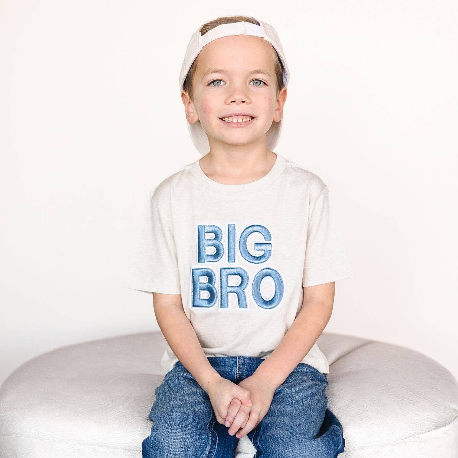 Big Bro Embroidered Patch Short Sleeve T-Shirt - Family Fun